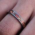 Golden Ember Tungsten Wedding Band for Her, Bespoke Rings
